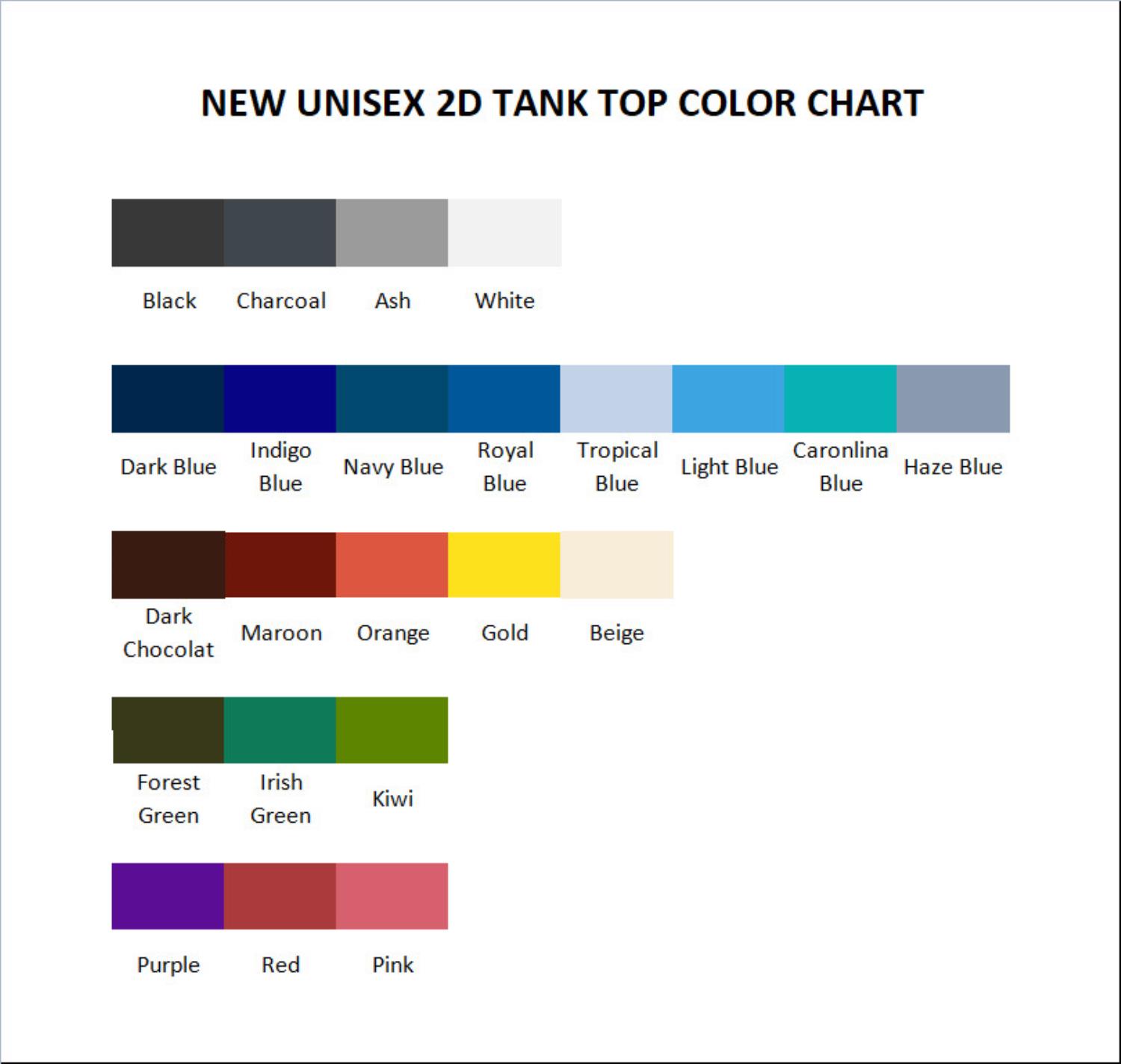 tank top color chart - Chill Guy Dog Merch