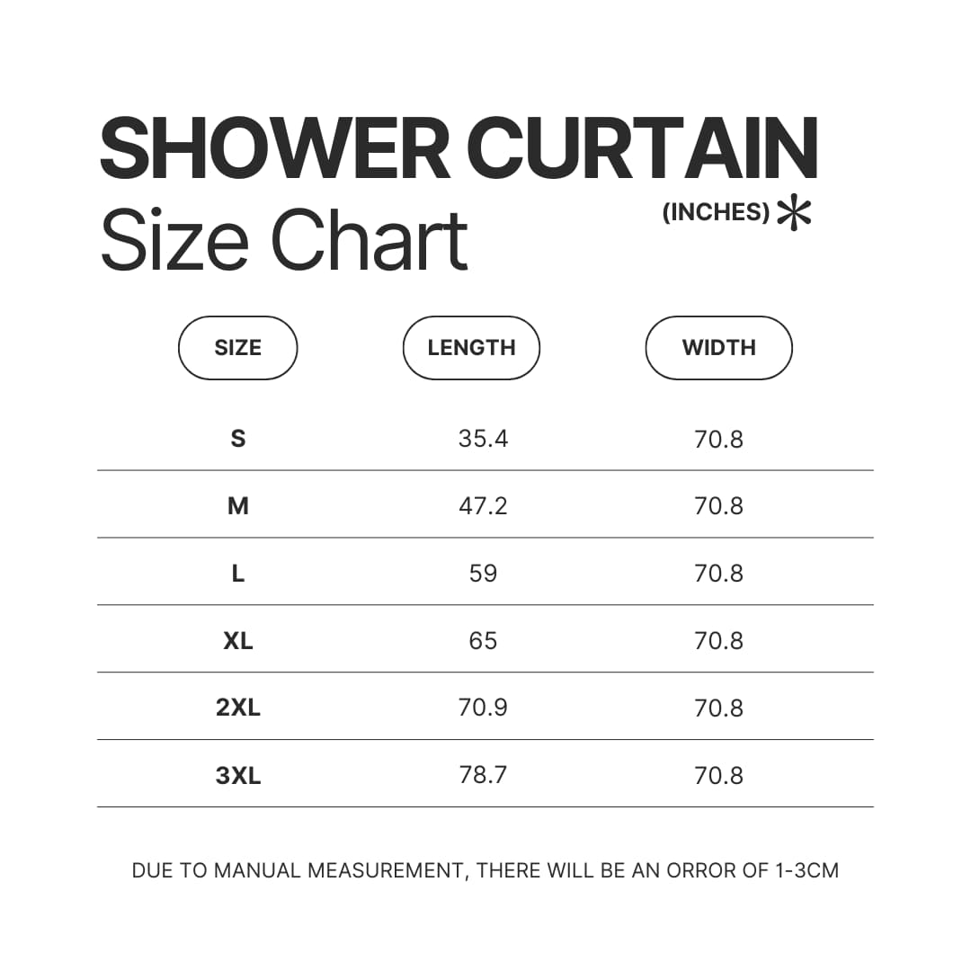 Shower Curtain Size Chart - Chill Guy Dog Merch