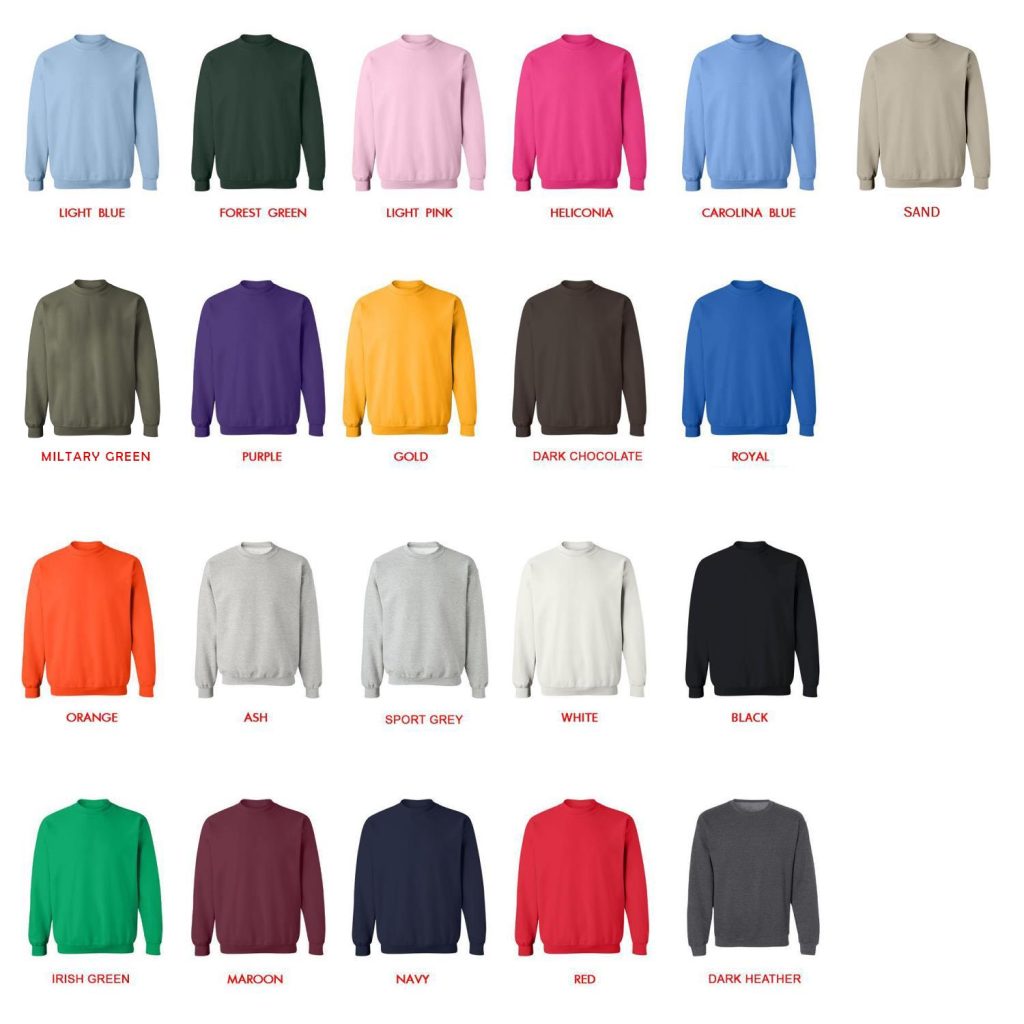 sweatshirt color chart - Chill Guy Dog Merch